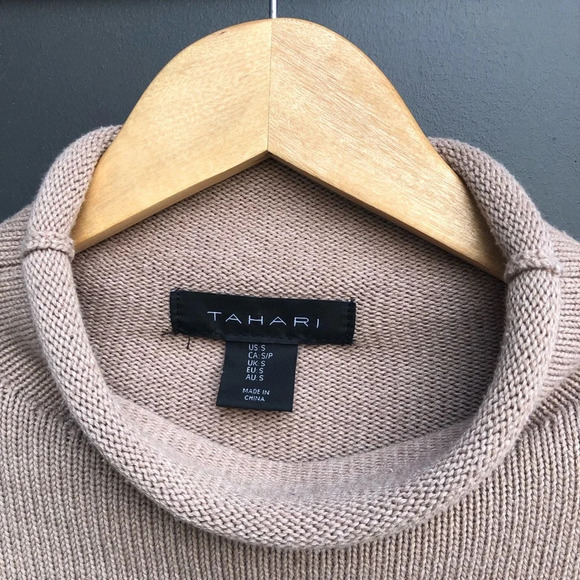 Tahari Rollneck Cotton Mix Sweater with side ribbing feature - S - Picture 4 of 6